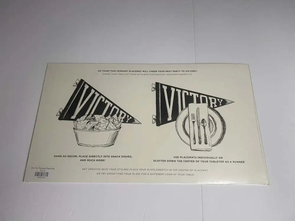Hester & Cook Victory Pennant Paper Placemats Set Of 12